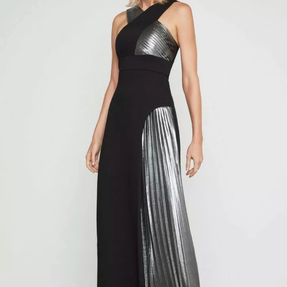 ISO BCBGMaxAzria Black & metallic halter dress